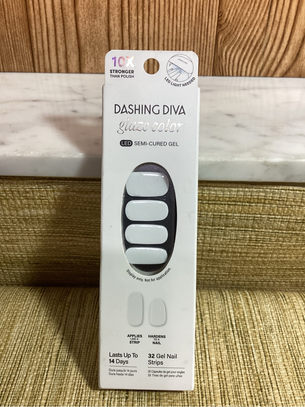 Dashing Diva Glaze Color LED Semi-Cured Gel Nail Strips — White